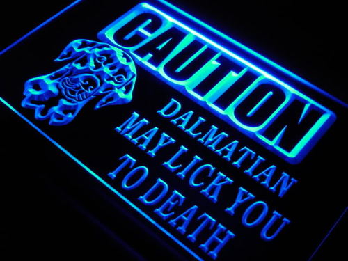 Caution Dalmatian Lick Dog Pet Neon Light Sign